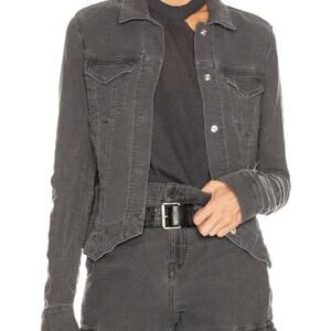 RTA Jack Denim moto designer Gray button up cargo Jacket los angeles Small NEW